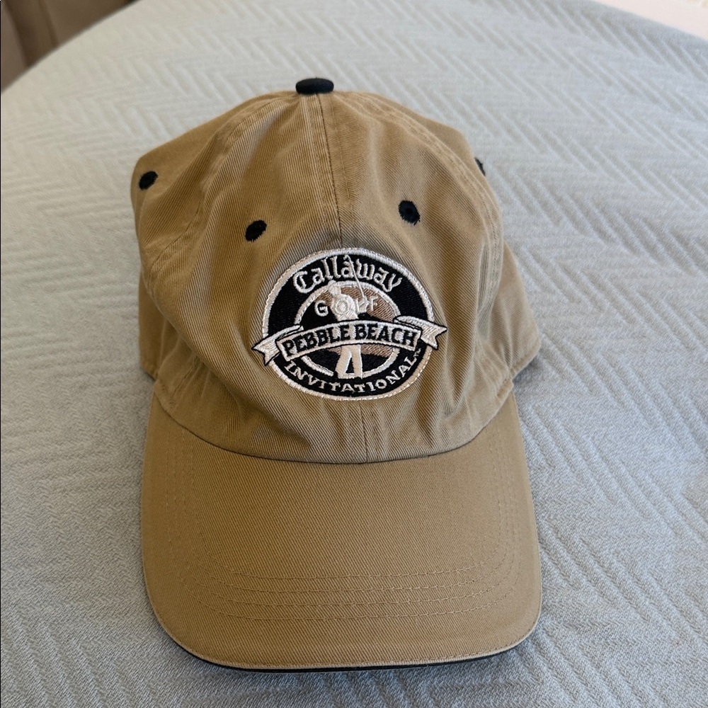 Callaway Pebble Beach Tan Golf Cap with Black Embroidery